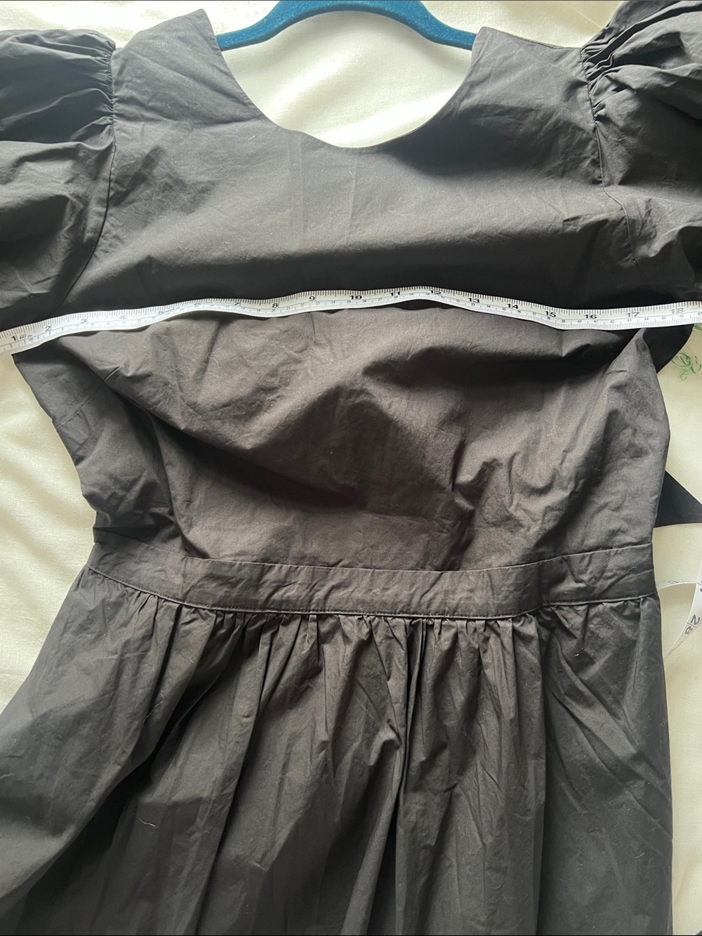 Trovata Cotton Birds of Paradis Black Puff Sleeve Bow Back Midi Dress M NWT - Picture 12 of 13